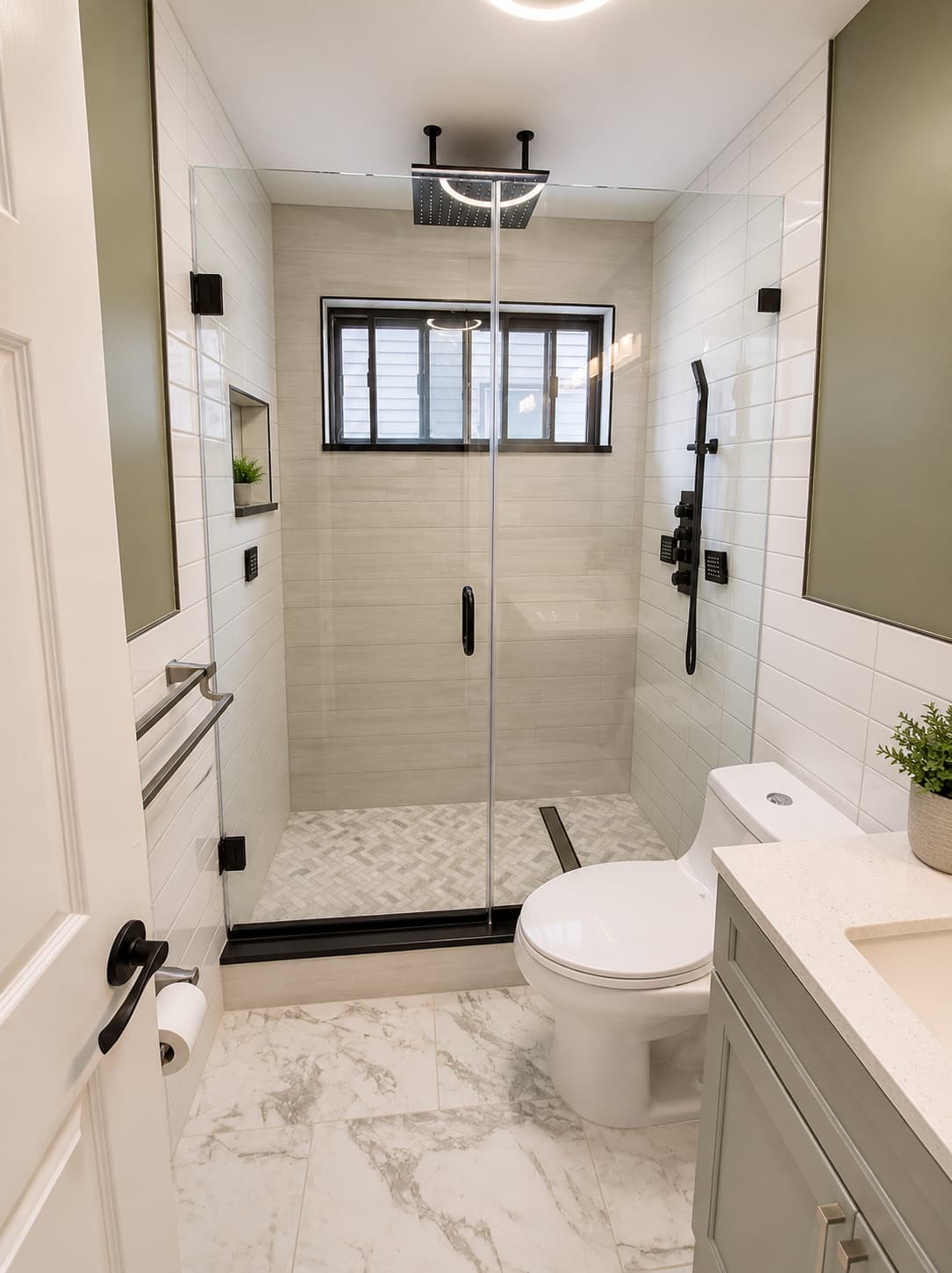 Frameless Shower Door Installation With Matte Black Hardware Livingston NJ