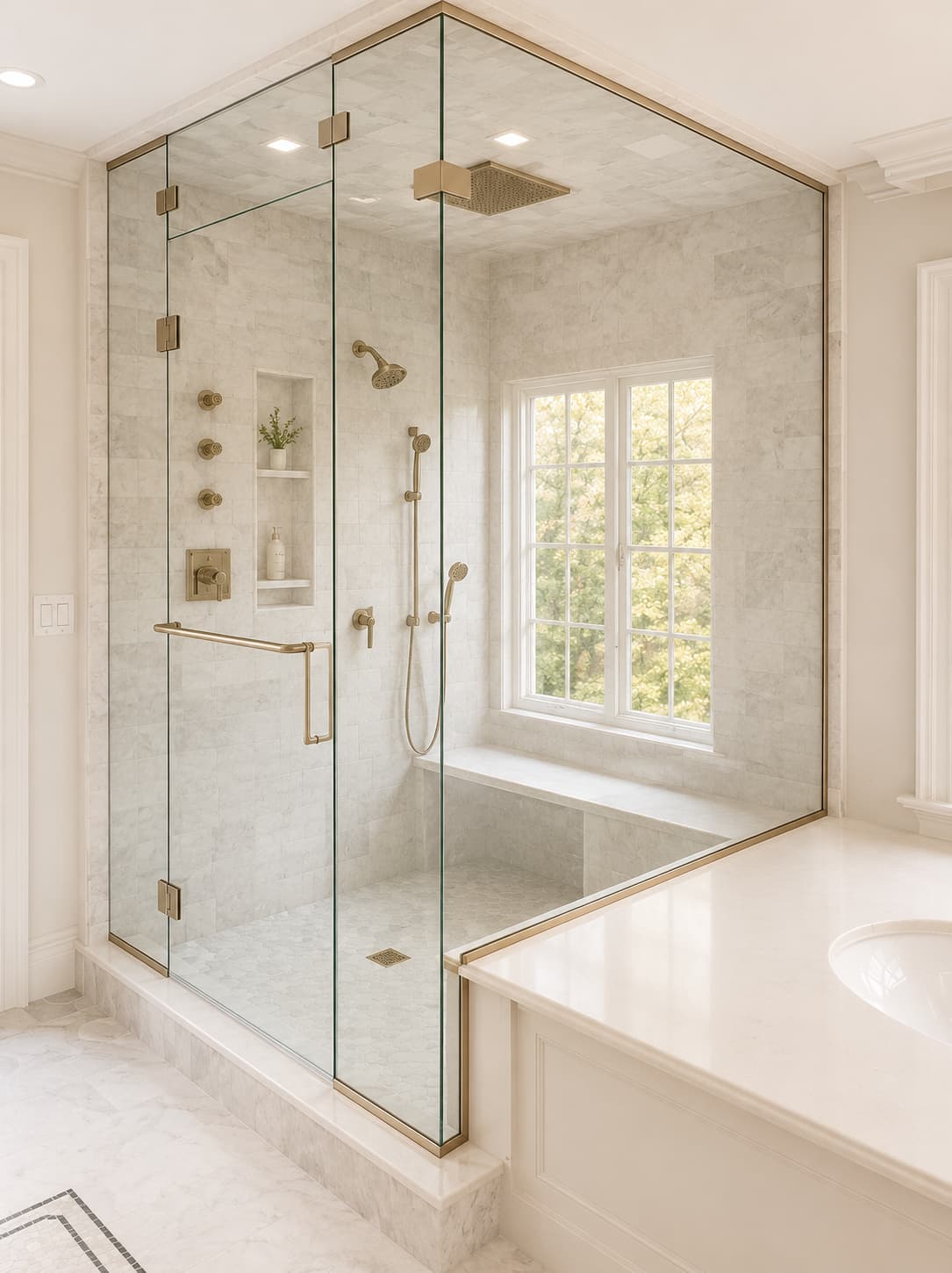 Luxury Frameless Steam Shower Installation — Holmdel NJ
