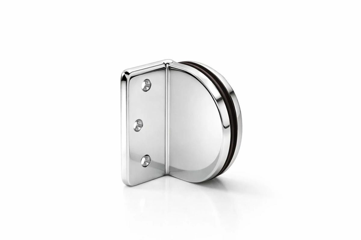 Round Glass-to-Wall Hinge – Frameless Shower Door
