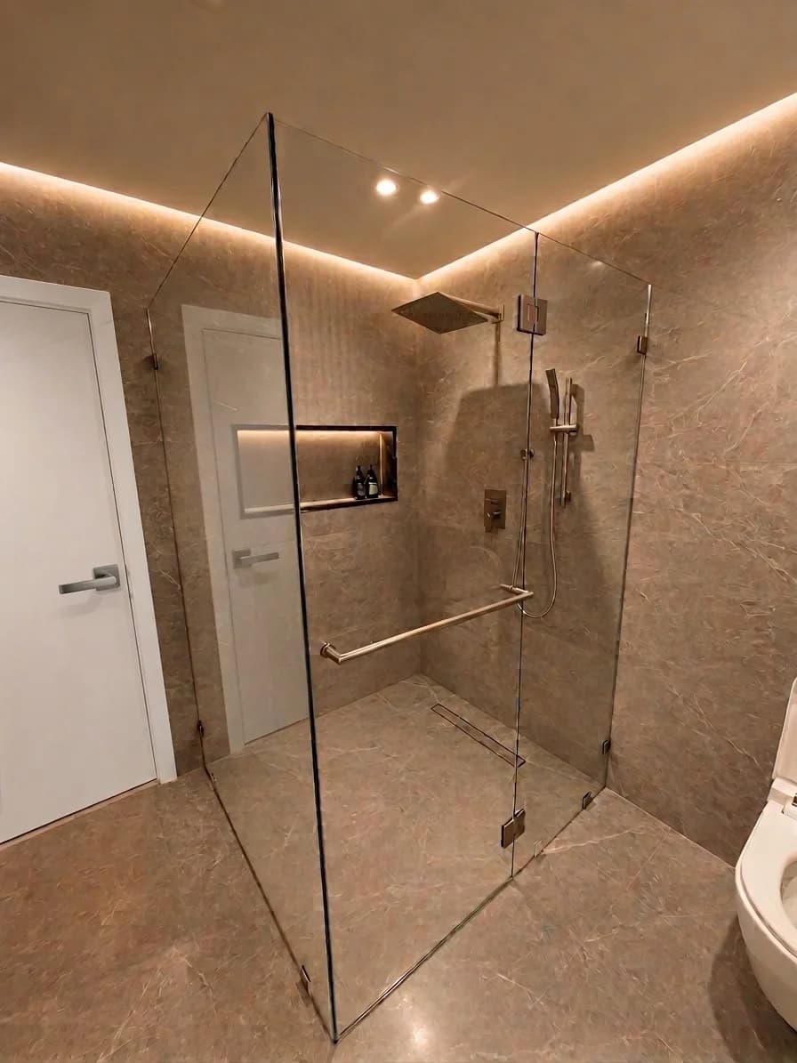 Curbless Walk-In Shower With Linear Drain