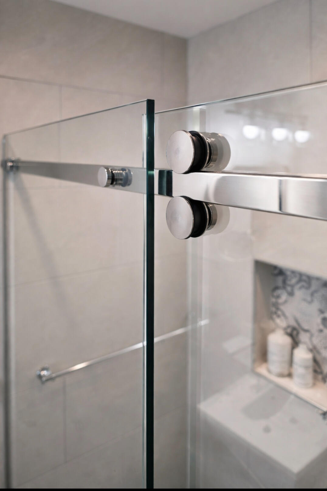 Sliding barn door shower